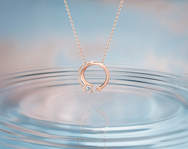 De Beers Forevermark diamond necklace in rose gold - D&P Malaysia